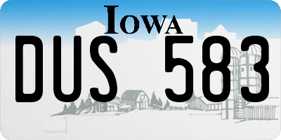 IA license plate DUS583