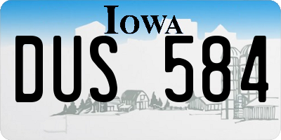IA license plate DUS584