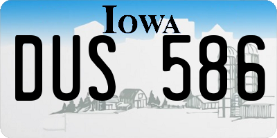 IA license plate DUS586