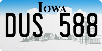IA license plate DUS588