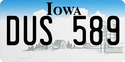 IA license plate DUS589