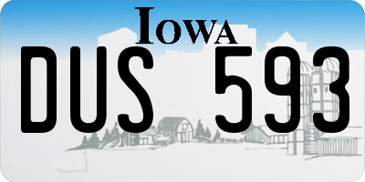 IA license plate DUS593