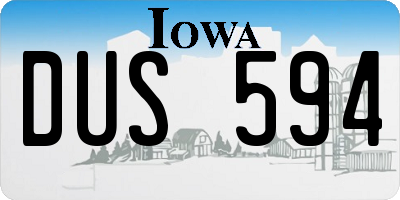 IA license plate DUS594