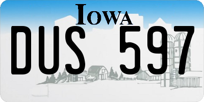 IA license plate DUS597