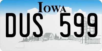 IA license plate DUS599