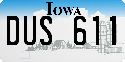 IA license plate DUS611
