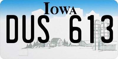 IA license plate DUS613
