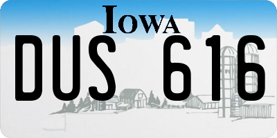 IA license plate DUS616