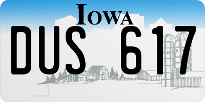 IA license plate DUS617