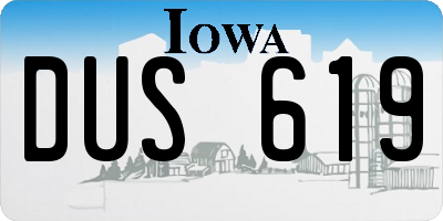 IA license plate DUS619