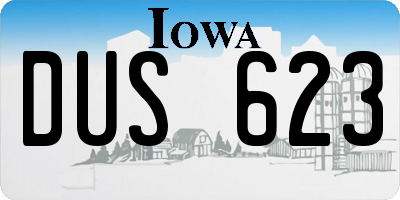 IA license plate DUS623