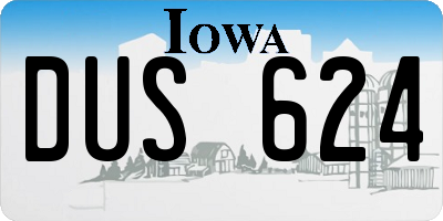 IA license plate DUS624