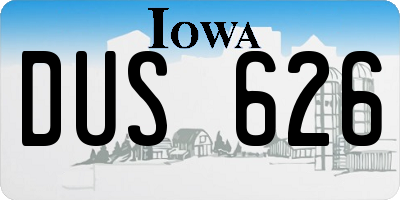IA license plate DUS626