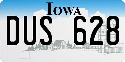 IA license plate DUS628