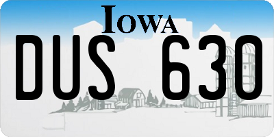 IA license plate DUS630