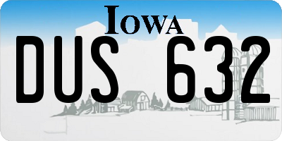 IA license plate DUS632