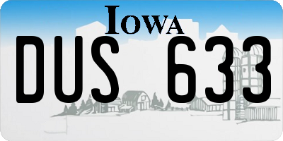 IA license plate DUS633