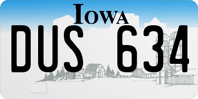 IA license plate DUS634