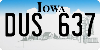 IA license plate DUS637