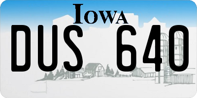 IA license plate DUS640