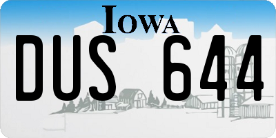 IA license plate DUS644