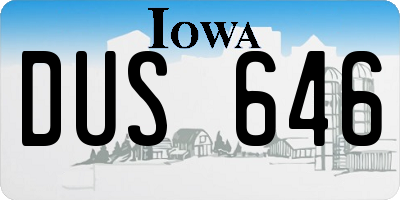 IA license plate DUS646