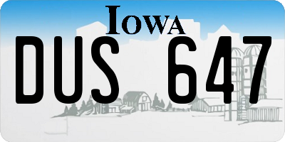 IA license plate DUS647