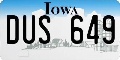 IA license plate DUS649