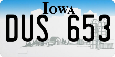 IA license plate DUS653