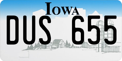 IA license plate DUS655