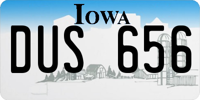 IA license plate DUS656