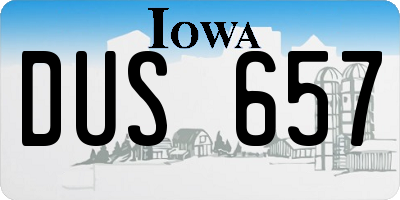 IA license plate DUS657