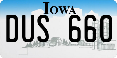 IA license plate DUS660