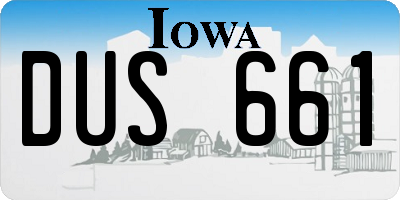 IA license plate DUS661