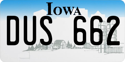 IA license plate DUS662