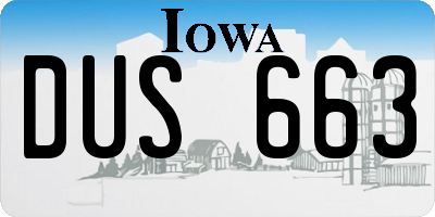 IA license plate DUS663