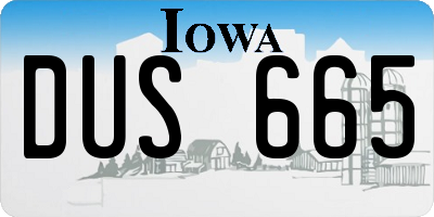 IA license plate DUS665