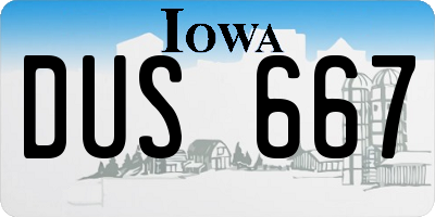IA license plate DUS667