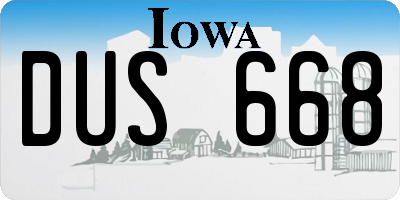 IA license plate DUS668