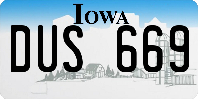 IA license plate DUS669