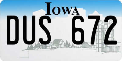 IA license plate DUS672