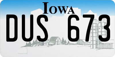 IA license plate DUS673