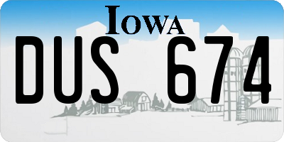 IA license plate DUS674
