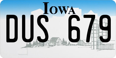 IA license plate DUS679