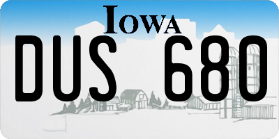 IA license plate DUS680