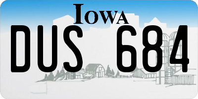 IA license plate DUS684