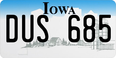 IA license plate DUS685