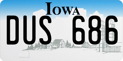 IA license plate DUS686