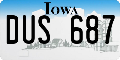 IA license plate DUS687