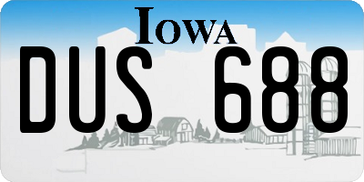 IA license plate DUS688